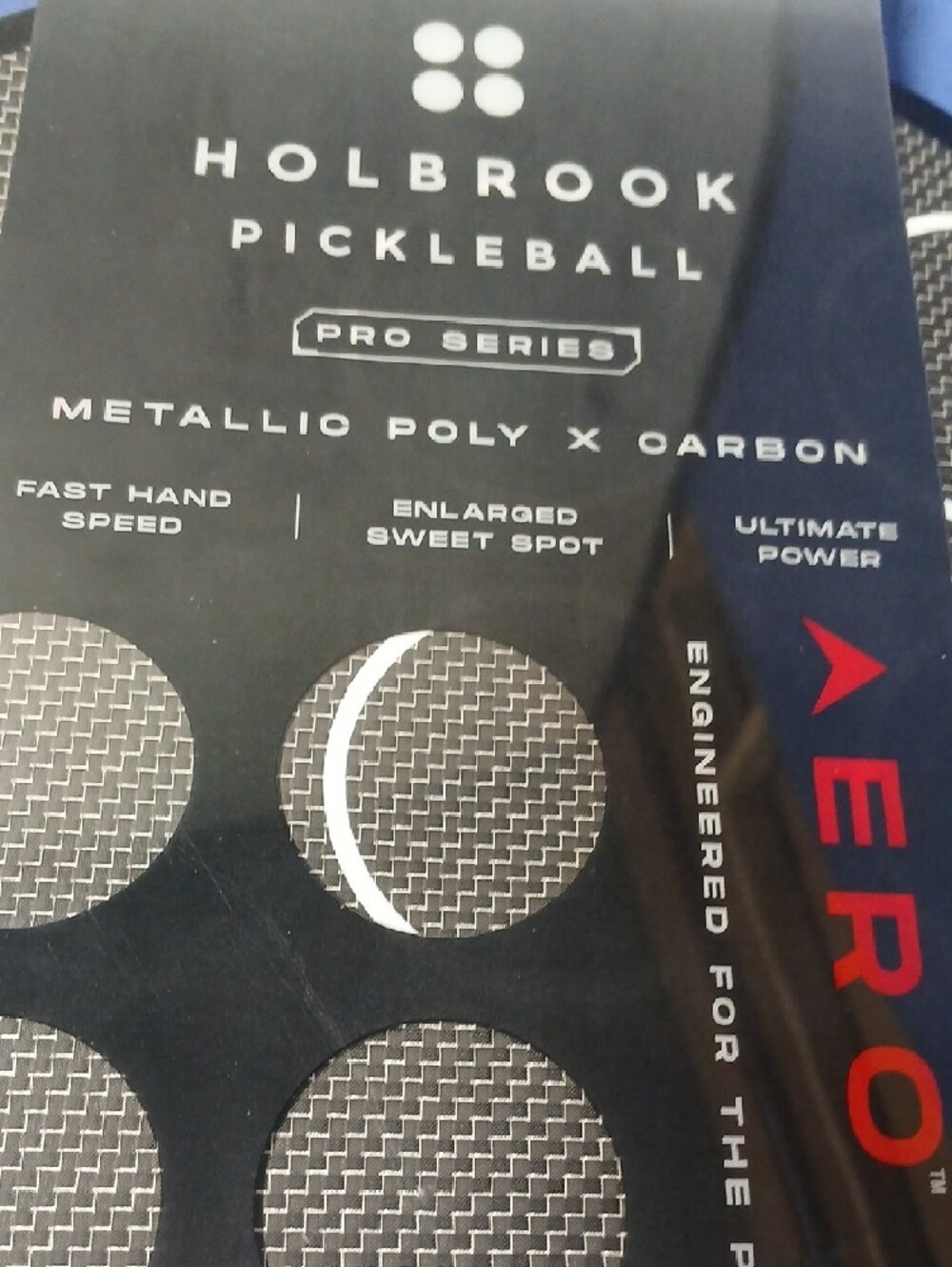 Holbrook Pro-Series Aero-T Pickleball Paddle Metallic Poly x Carbon New - Picture 3 of 9